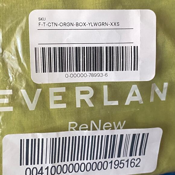 Everlane Box Cut Tee Womens XXS Green Organic Classiccore Elevated Basic Casual - Picture 9 of 9